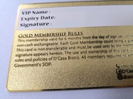 Η μαύρη παγωμένη χρυσός υπογραφή καρτών δώρων VIP μελών μετάλλων προσαρμόζει